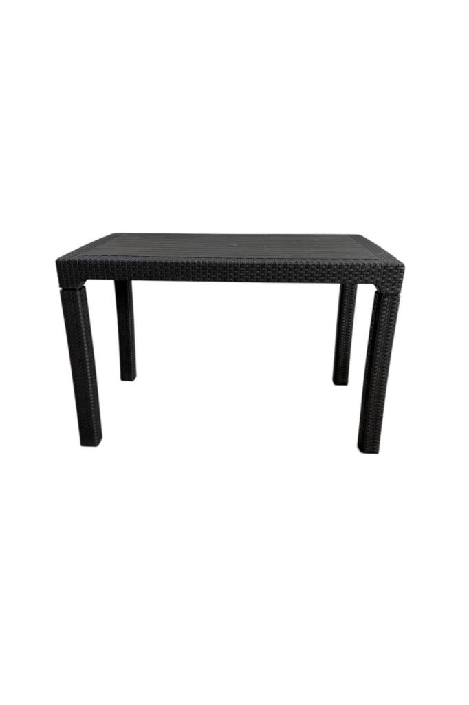 Camsız 70x120 cm Rattan Bahçe Balkon Masası Kahve