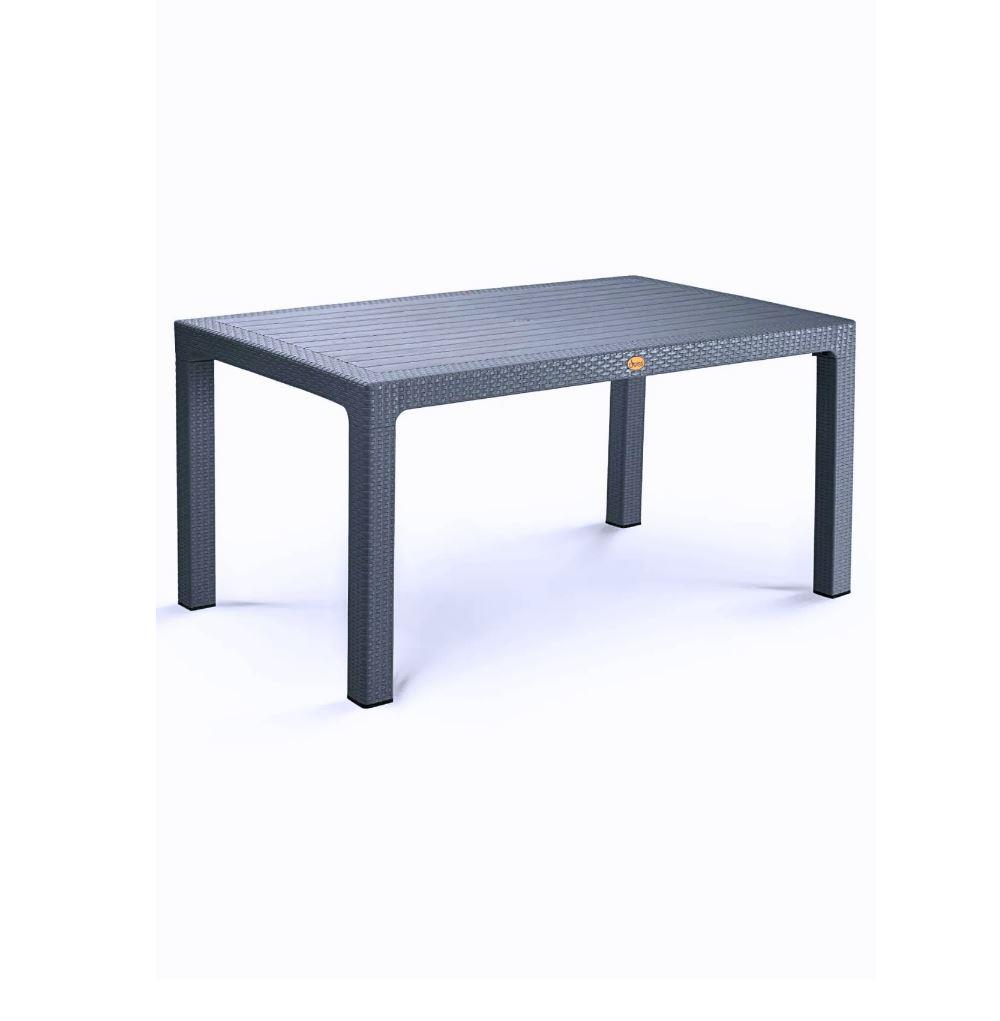 Camsız Antrasit 90x150 cm Rattan Bahçe Balkon Masası