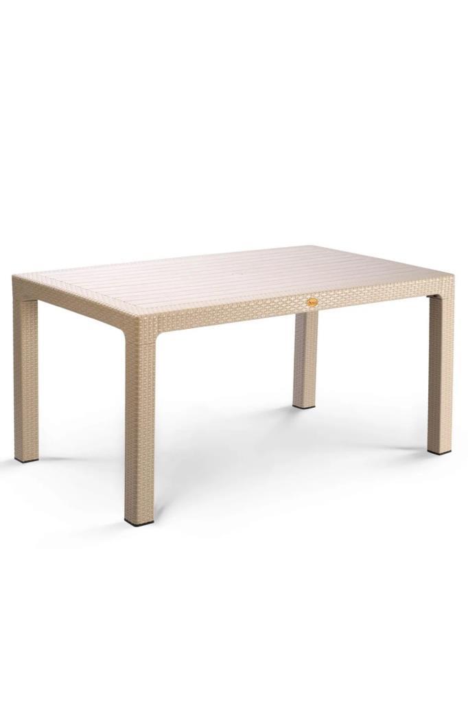 Camsız Kapiçino 90x150 cm Rattan Bahçe Balkon Masası