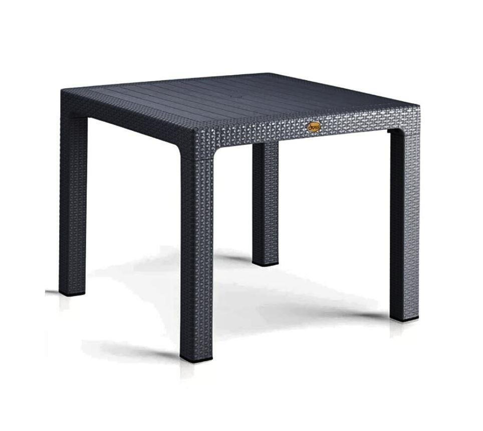 Camsız Siyah 90x90 cm Rattan Bahçe Balkon Masası