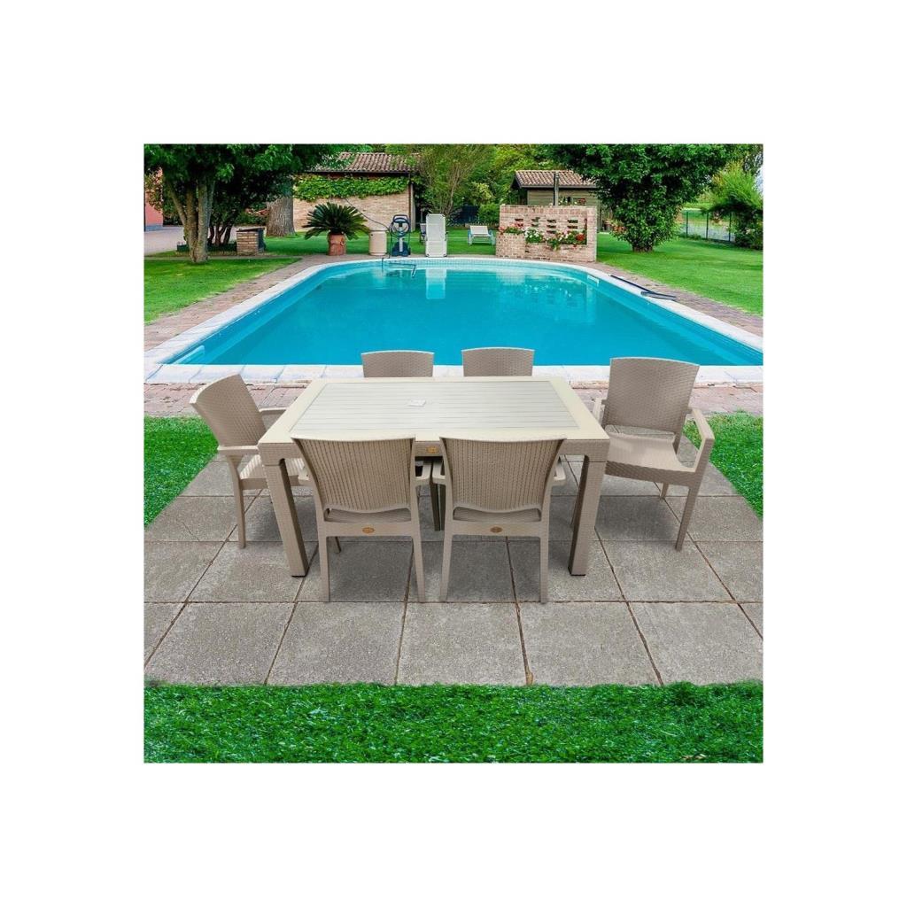 Zeugma Kapiçino 90x150 Cm Camlı Rattan Bahçe Balkon Masa Takımı