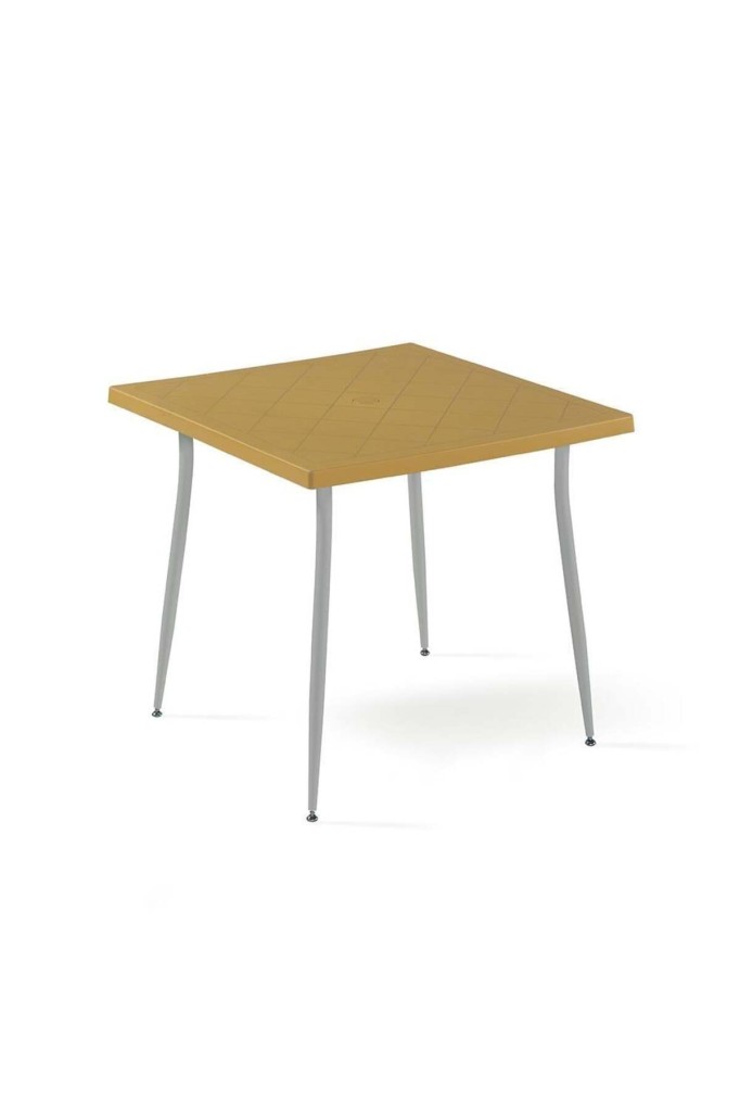 Carmen 80x80 Kare Masa Bahçe Balkon ve Cafe Masası Sarı