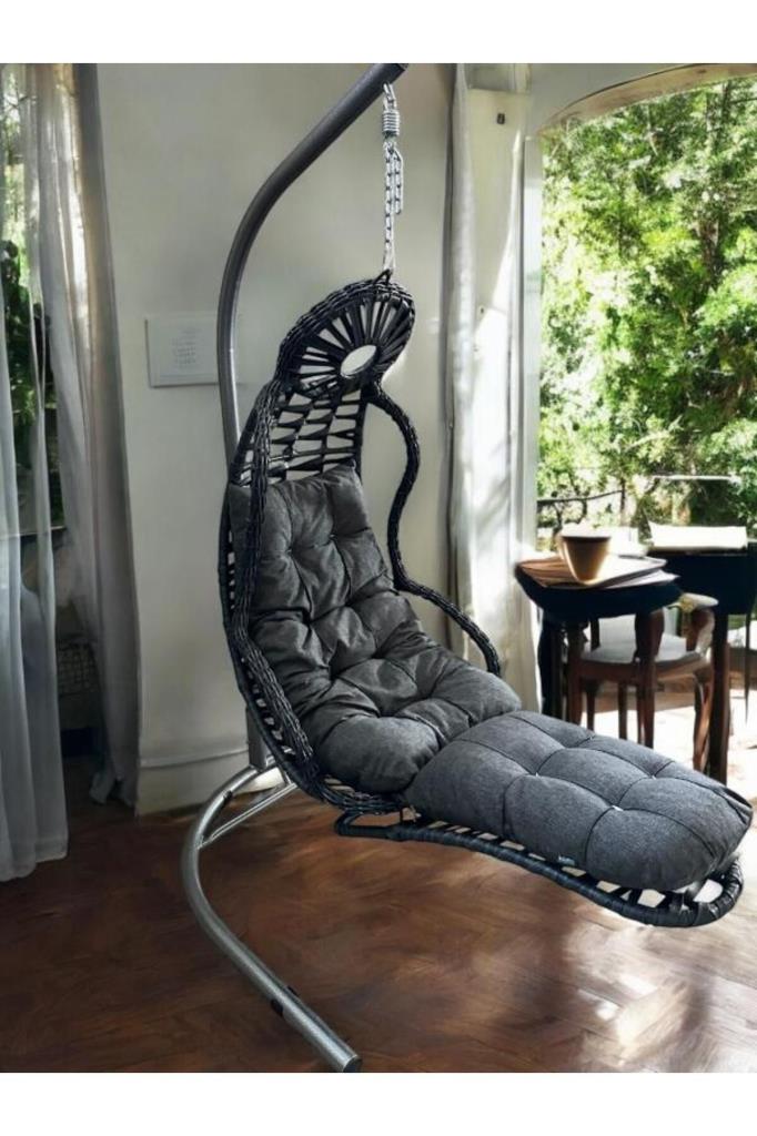 Elit Bahçe ve Balkon Salıncağı Tek Kişilik Antrasit