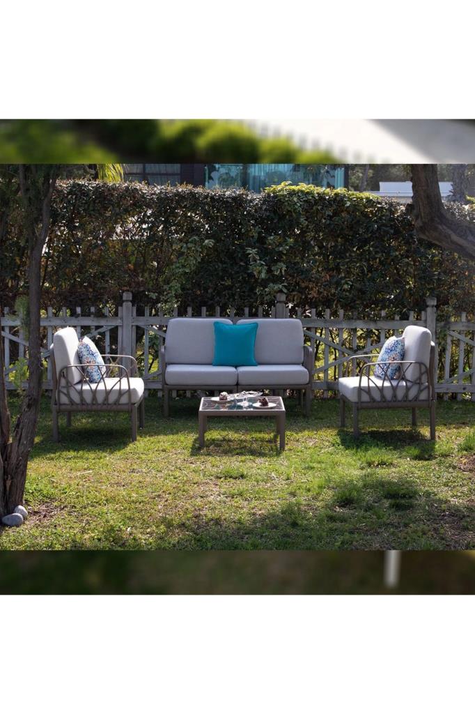 Garda Modüler Sofa Bahçe Oturma Grubu 2'li Set Kapiçino