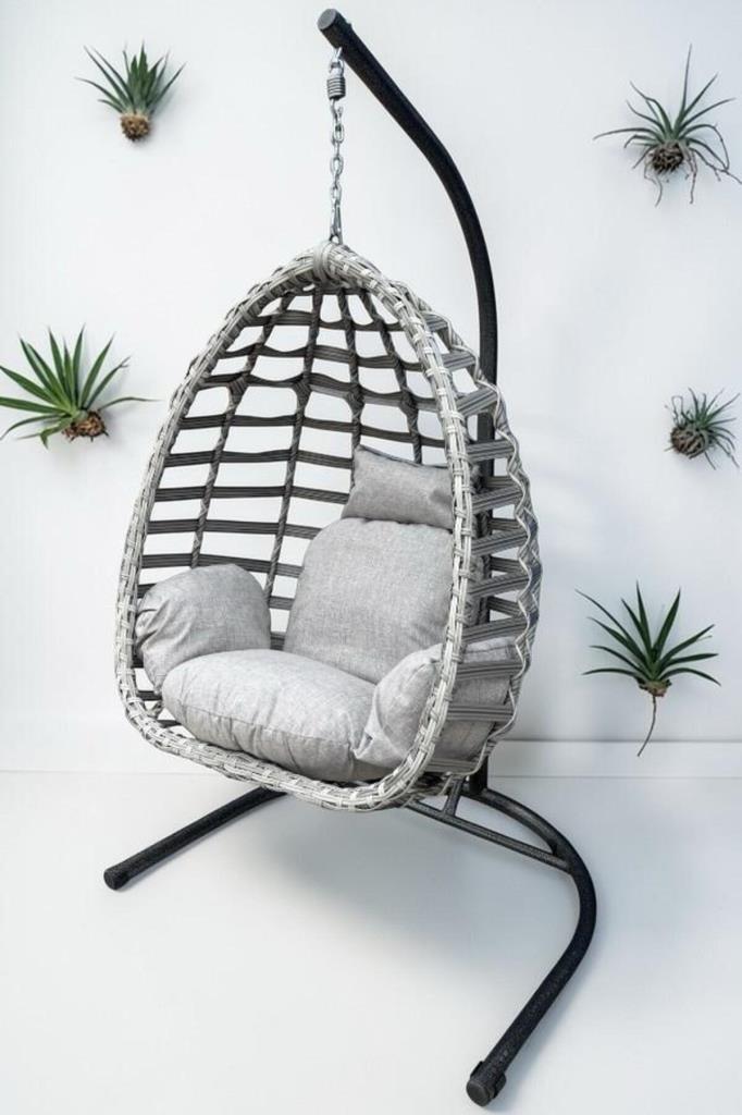 Gümbet Bahçe ve Balkon Salıncağı Tek Kişilik Antrasit