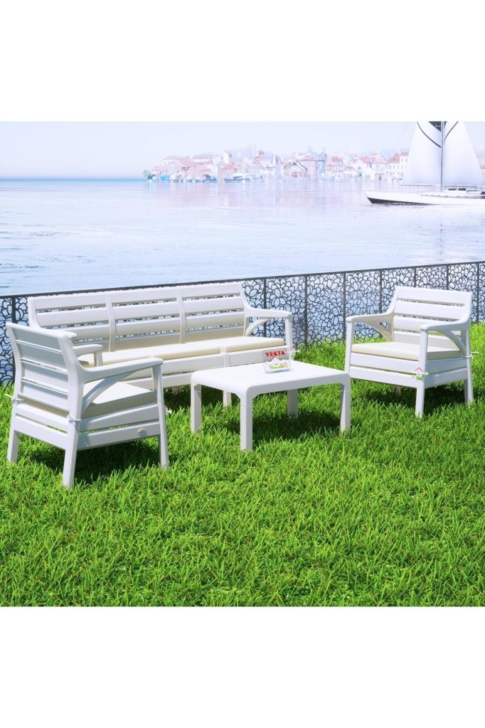 Holiday Beyaz Hawaii HK810 Bahçe ve Teras Oturma Grubu