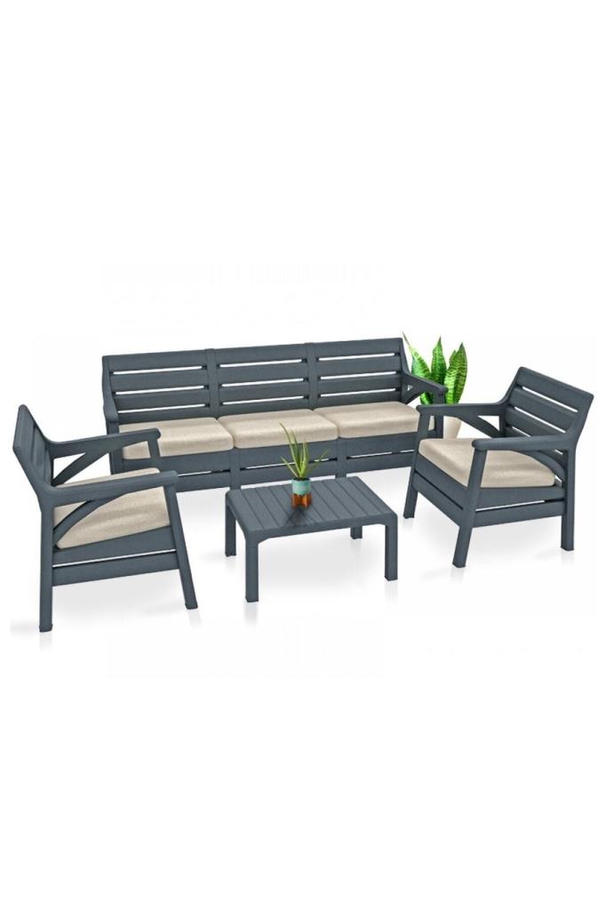 Holiday Çöl Grisi Hawaii HK810 Bahçe ve Teras Oturma Grubu