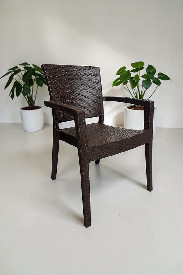 Karizma Rattan Kollu Sandalye Koltuk Kahve