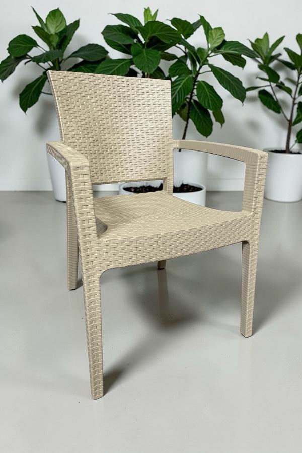 Karizma Rattan Kollu Sandalye Koltuk Kapiçino