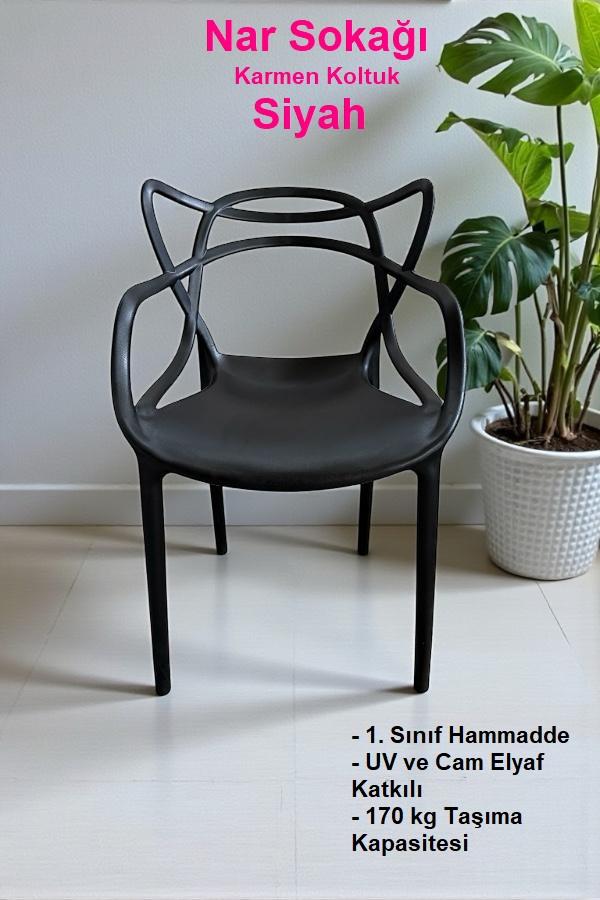 Karmen Koltuk Bahçe, Balkon ve Cafe Sandalyesi Siyah