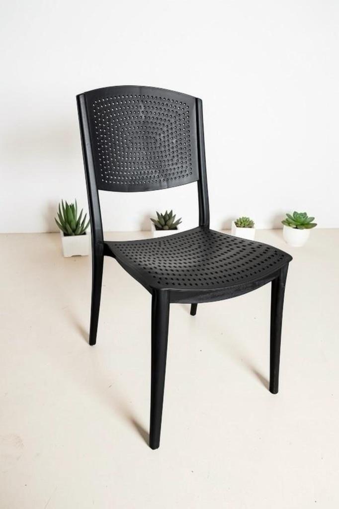 Lara Kolsuz Sandalye Bahçe, Balkon ve Cafe Sandalyesi Siyah