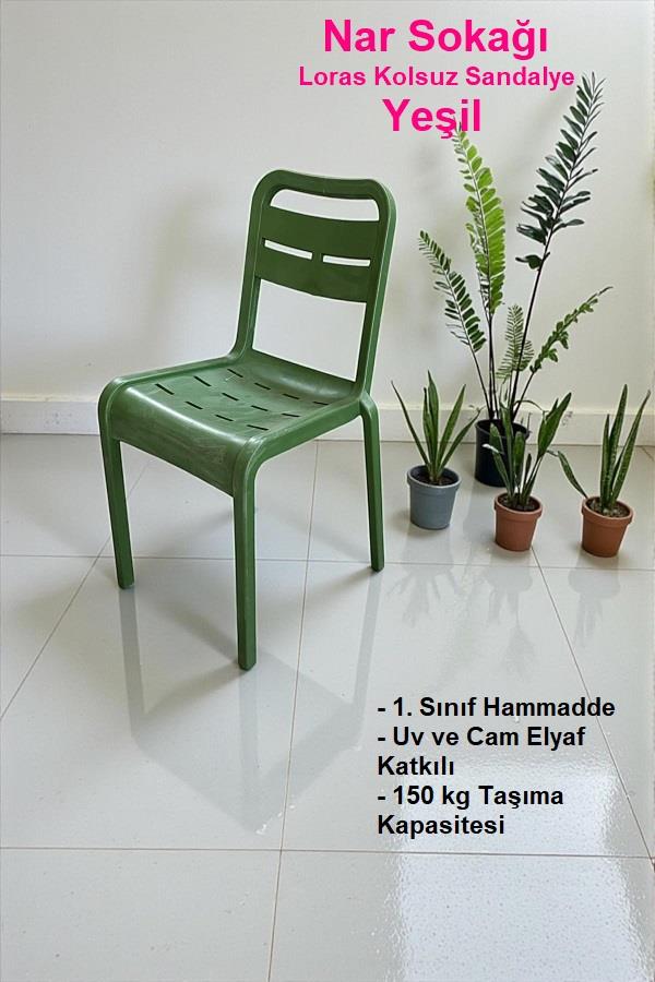 Loras Kolsuz Sandalye Bahçe, Balkon ve Cafe Sandalyesi Yeşil