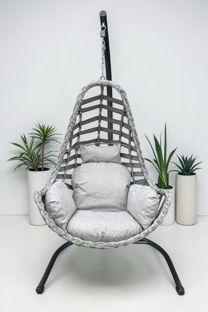 Milas Bahçe ve Balkon Salıncağı Tek Kişilik Antrasit