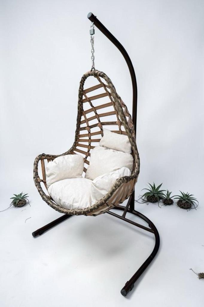 Milas Bahçe ve Balkon Salıncağı Tek Kişilik Kahve