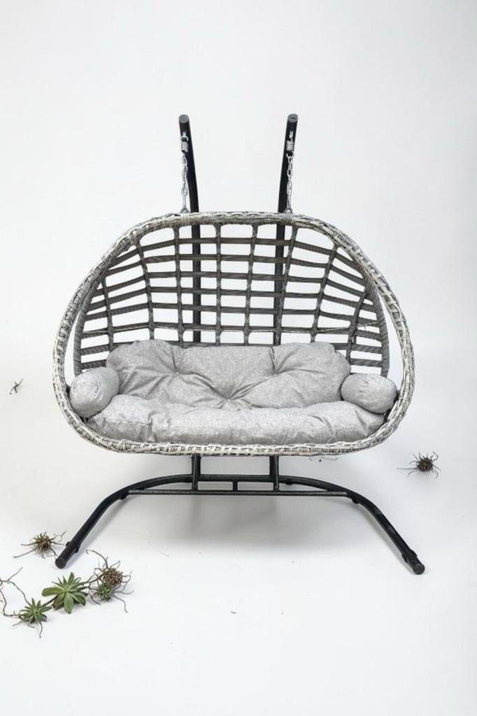 Oylat Bahçe ve Balkon Salıncağı Çift Kişilik Antrasit