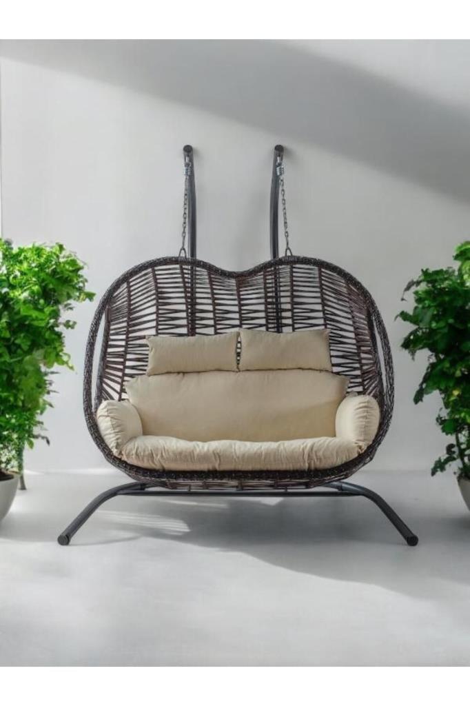 Pop Bahçe ve Balkon Salıncağı Çift Kişilik Kapiçino