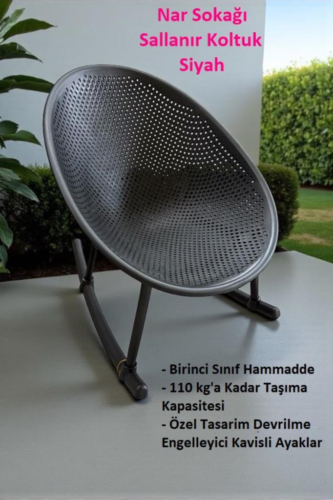 Sallanan Koltuk Özel Hava Almayı Sağlayan Puantiyeli Sallanır Koltuk Siyah