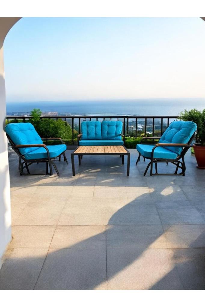 Star’s City Sallanabilir 2’li Oturma Grubu Bahçe ve Balkon Takımı Turkuaz