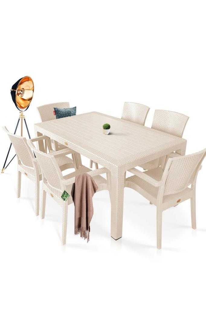 Zeugma Kapiçino 90x150 Cm Camsız Rattan Bahçe Balkon Masa Takımı