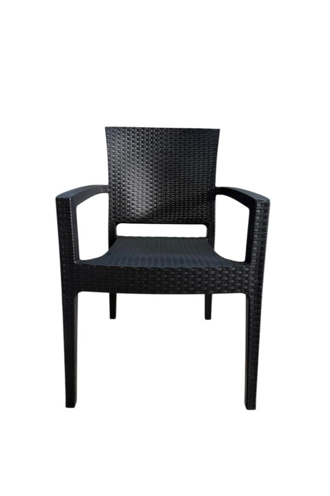 Zeugma Rattan Kollu Sandalye Koltuk Siyah