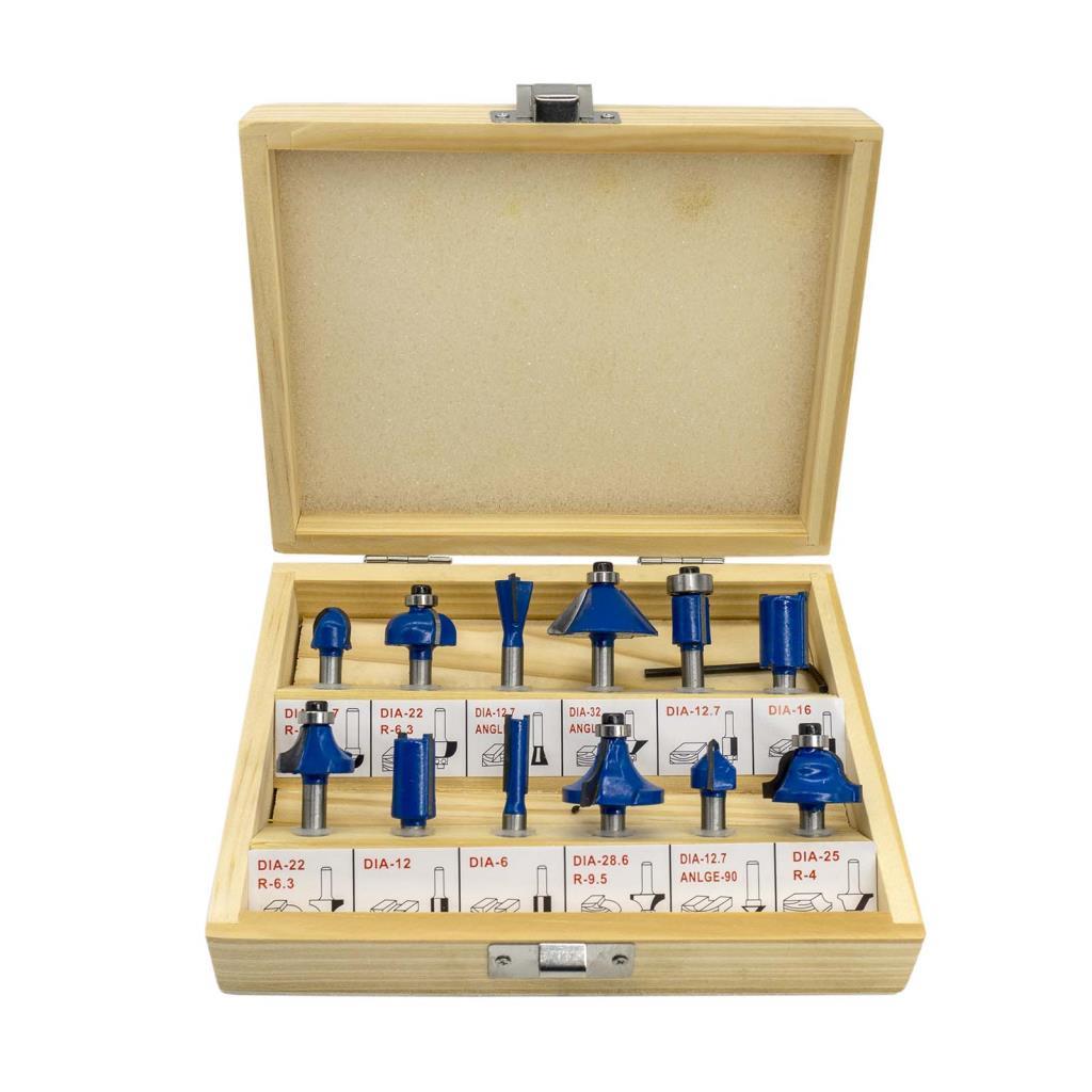 12 Parça Ahşap Freze Uç Seti 8 mm Sap fiyatı