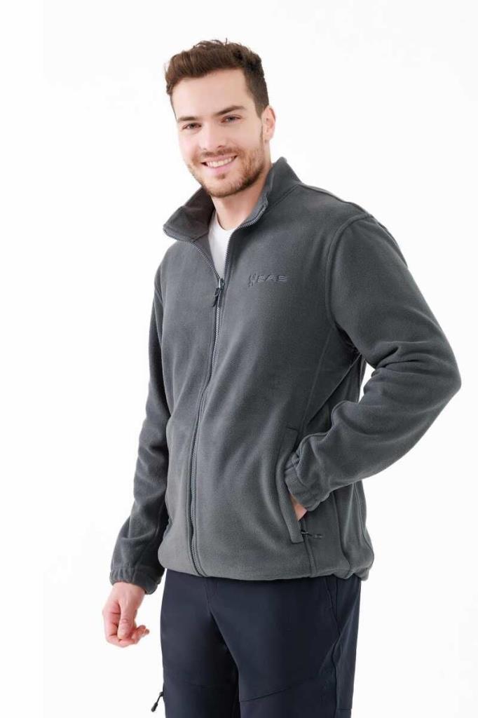 2AS SAKA Tam fermuarlı Erkek Polar Sweatshirt Antrasit fiyatı