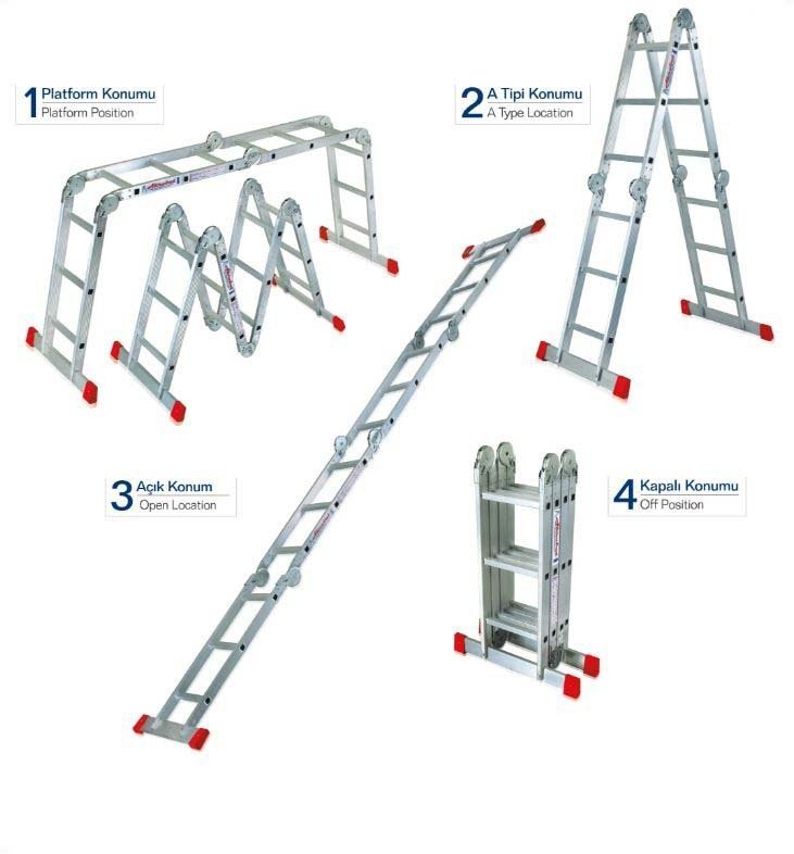 3x4 Basamaklı 370cm Akrobat Merdiven nasıl kullanılır