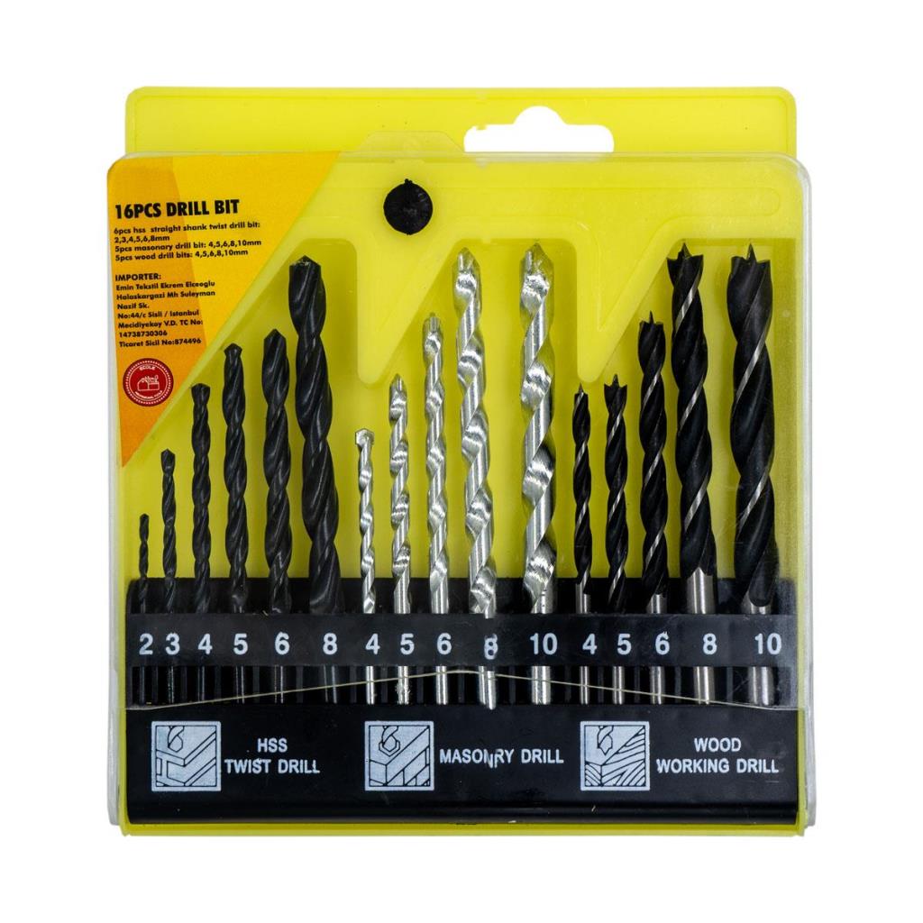 5186 Matkap Ucu Seti (Ahşap-Metal-Beton) 16 Parça fiyatı