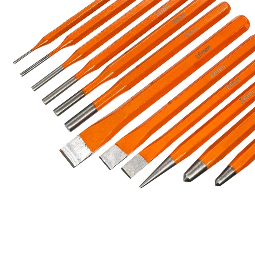 6016 Düz Konik Pim Zımba Keski Takımı 12 Parça ne işe yarar