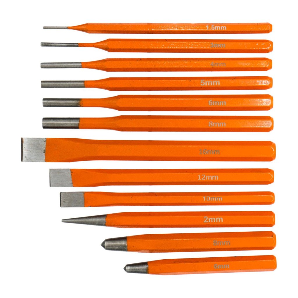 6016 Düz Konik Pim Zımba Keski Takımı 12 Parça ne işe yarar