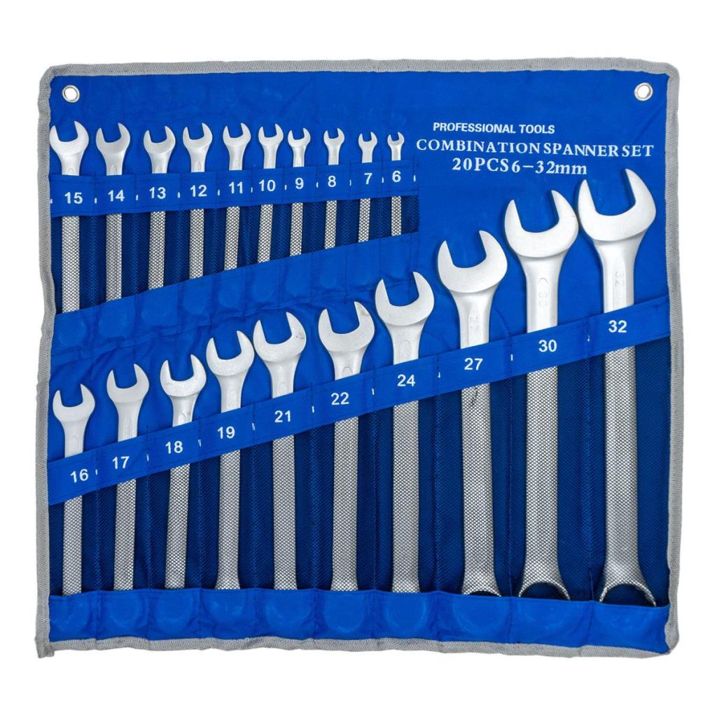 6038 Kombine Anahtar Takımı 6-32 mm 20 Parça (Bez Çantalı) fiyatı