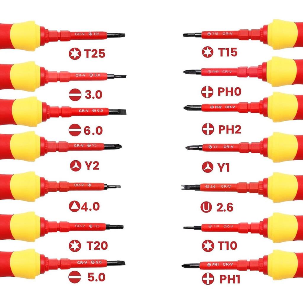 6047 Düz Yıldız Torx Değişken Uçlu İzoleli Tornavida Takımı 7 Parça ne işe yarar