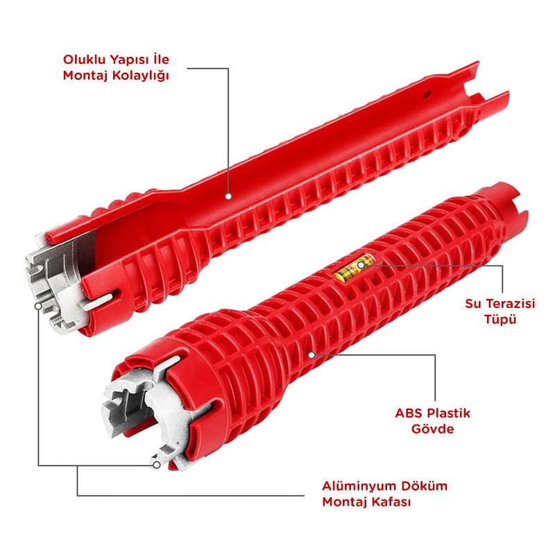 6116 Çok Fonksiyonlu Musluk Lavabo Batarya Montaj Anahtarı nasıl kullanılır