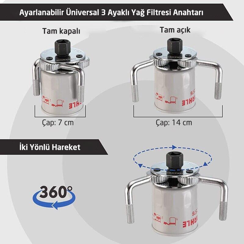 6119 Düz Üç Ayaklı Çift Yönlü Yağ Filtre Sökeceği 70-140 mm nereden bulurum