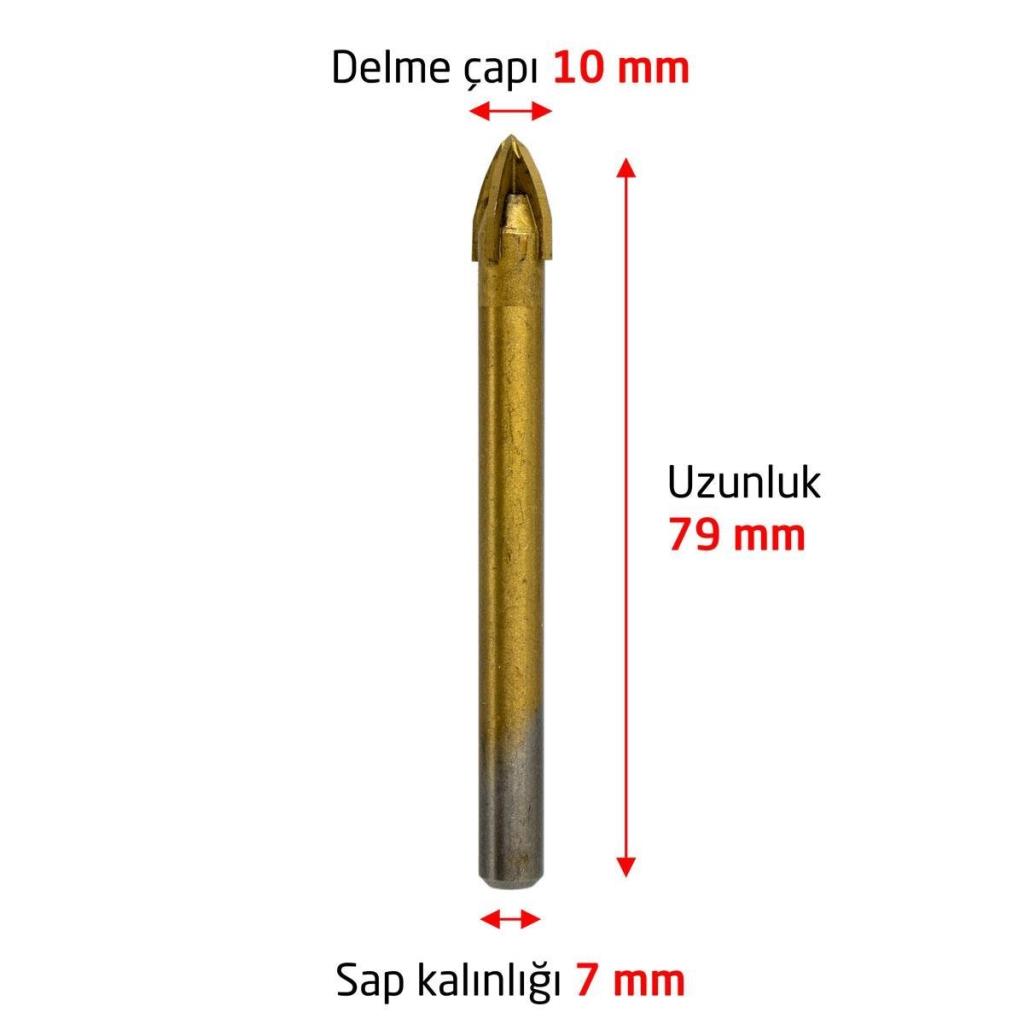 6176 Ok Tipi 4 Elmaslı Cam Fayans Delme Matkap Ucu 10 mm ne işe yarar