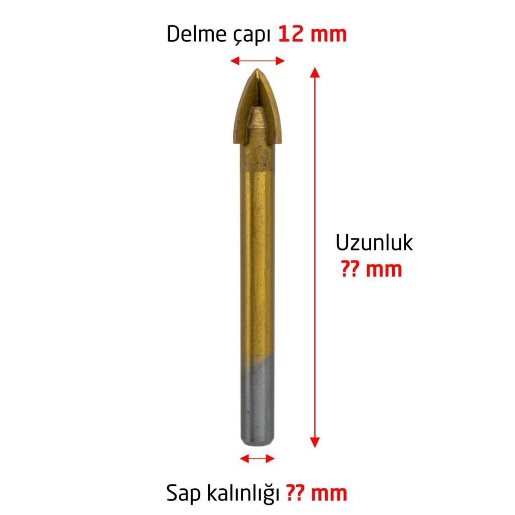 6177 Ok Tipi 4 Elmaslı Cam Fayans Delme Matkap Ucu 12 mm ne işe yarar