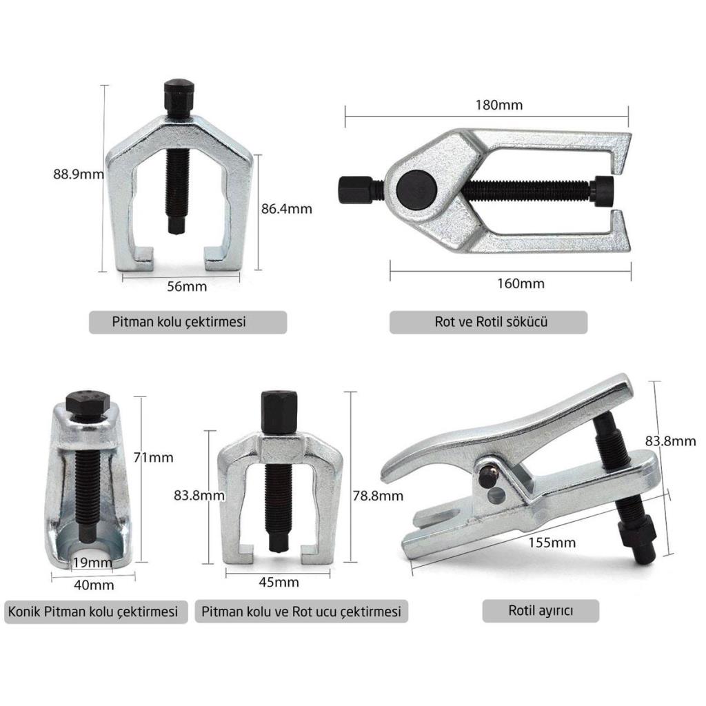 6192 Rot Rotil ve Pitman Kol Çektirme Sökme Ayırma Seti 5 Parça nasıl kullanılır
