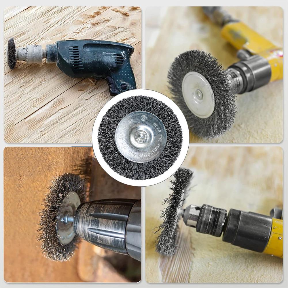 6241 Pimli Saçaklı Dairesel Tel Fırça Gri Telli 100 mm ne işe yarar