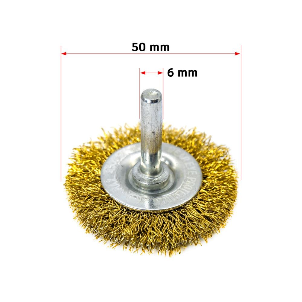 6246 Pimli Saçaklı Dairesel Tel Fırça Sarı Telli 50 mm ne işe yarar