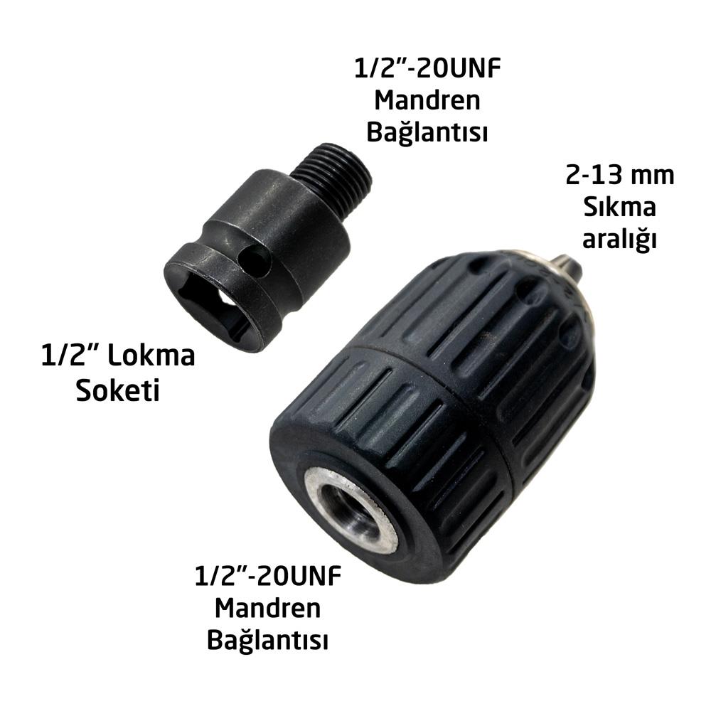 6266 Plastik Mandren 2-13mm 1/2''-20UNF (Somun Sökme Adaptörlü) nasıl kullanılır