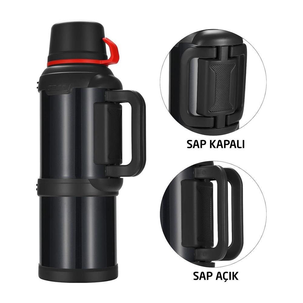 6271 Travel Pot Çelik Termos 4 Litre - Siyah ne işe yarar