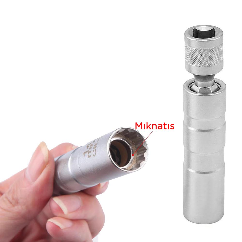 6361 Mıknatıslı Oniki Köşe Mafsallı 3/8'' Buji Lokması 14 mm ne işe yarar