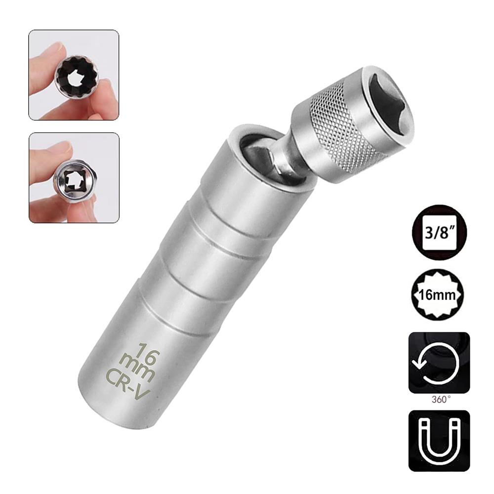 6380 Mıknatıslı Oniki Köşe Mafsallı 3/8'' Buji Lokması 16 mm fiyatı