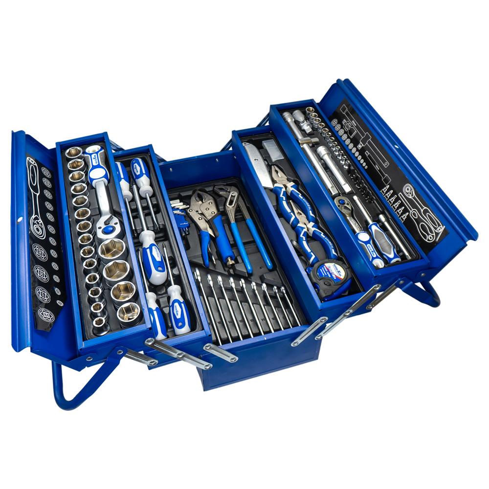 6390 Katlanır 5 Gözlü Dolu Metal Takım Çantası - 81 Parça fiyatı