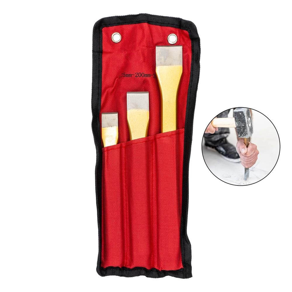 6466 Düz Keski Seti 175-200-250 mm (Bez Çantalı) fiyatı