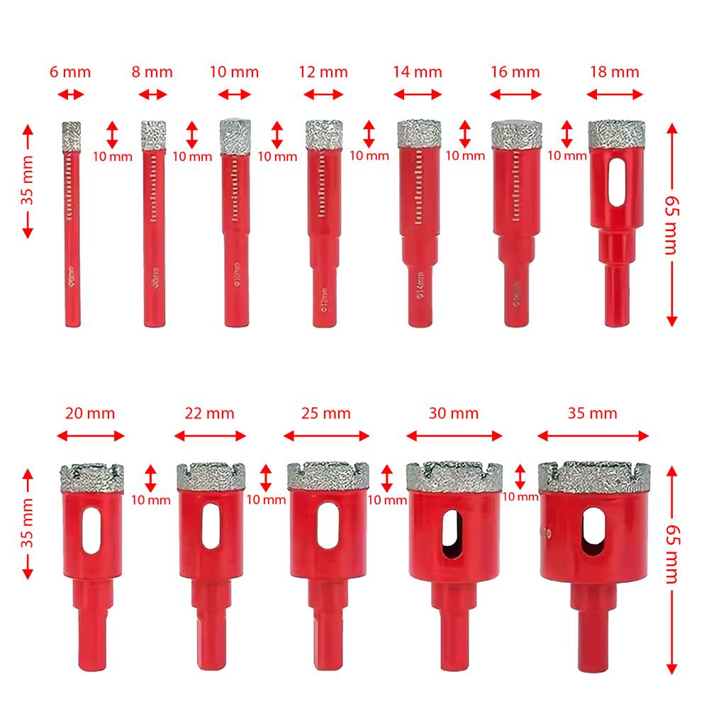 6507 Cam Seramik Granit Fayans Delme Panç Seti 12 Parça ne işe yarar