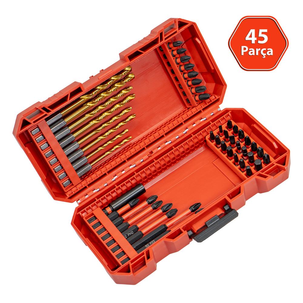 6522 Matkap Uçlu Adaptörlü Bits Uç Vidalama Seti 45 Parça fiyatı