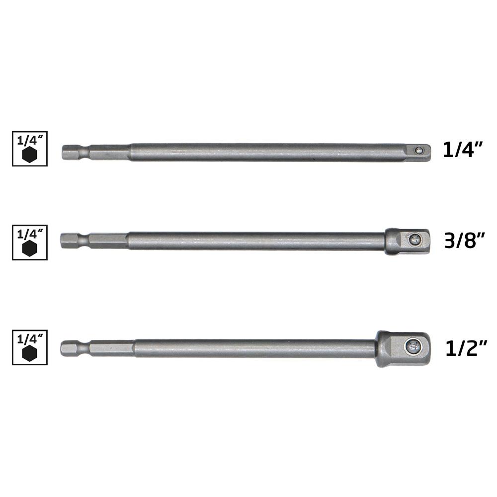 6534 Uzun Bits Saplı Lokma Adaptör Seti 150 mm (1/4'' - 3/8'' - 1/2'') nereden bulurum
