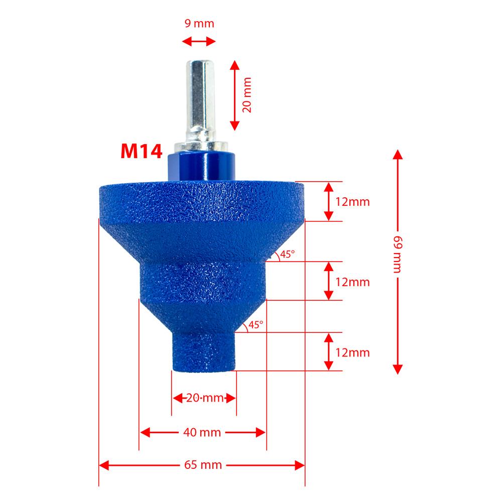 6540 Granit Mermer Seramik Kademeli Delme Taşlama Pah Pançı 20/40/65 mm ne işe yarar