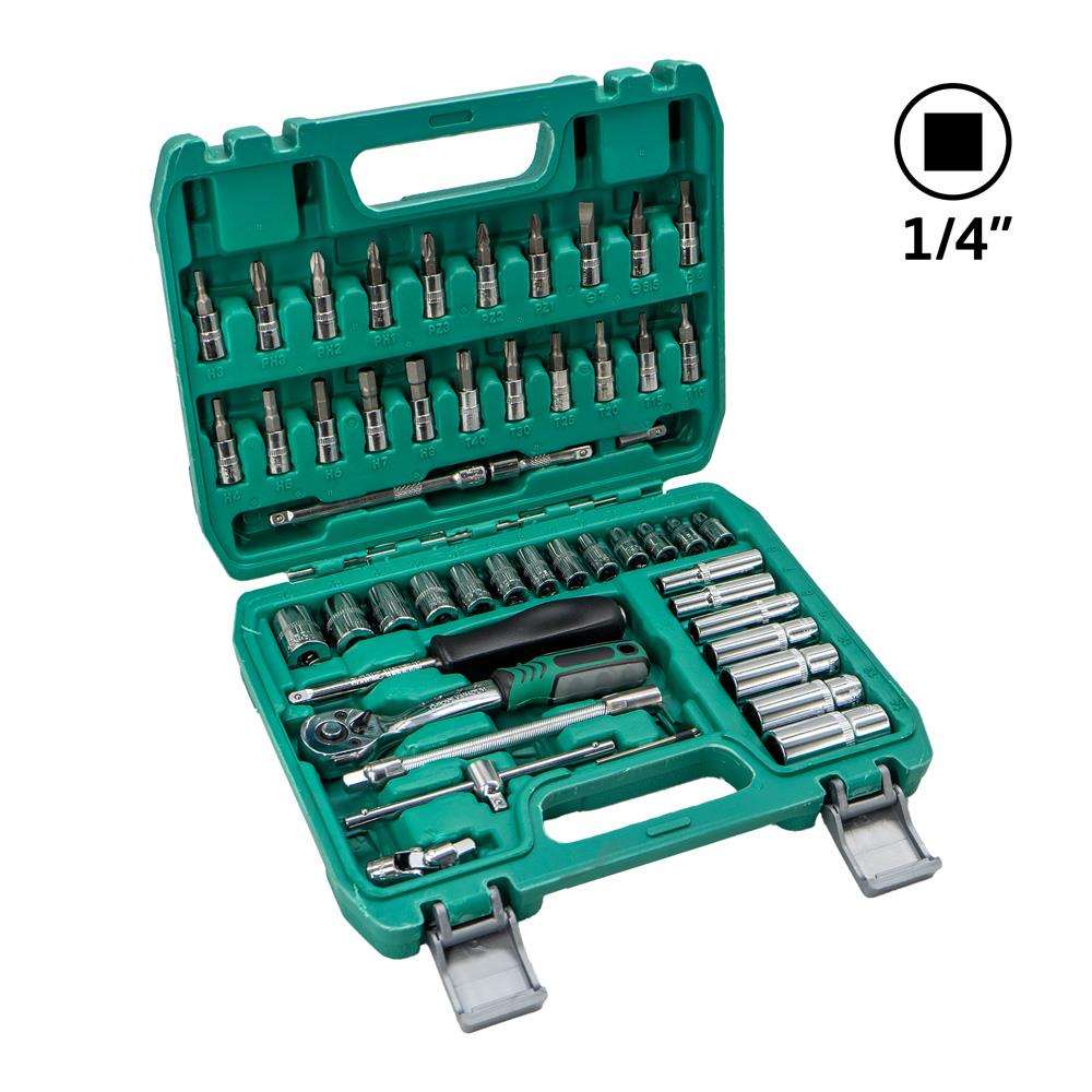 6577 Lokma ve Lokmalı Bits Uç Takımı 1/4'' - 53 Parça (72 Diş Cırcır Kollu) fiyatı
